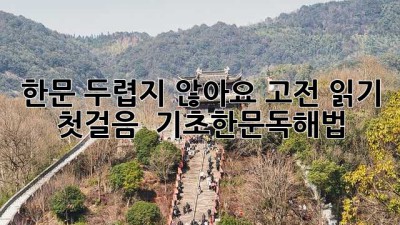 한문, 두렵지 않아요! 고전 읽기 첫걸음 🐾 #기초한문독해법